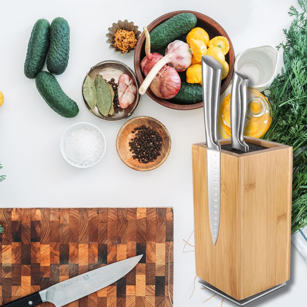 Porte couteau  planche bois  légume varie