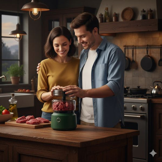  couple hache viande  avec  le hachoir a viande electrique